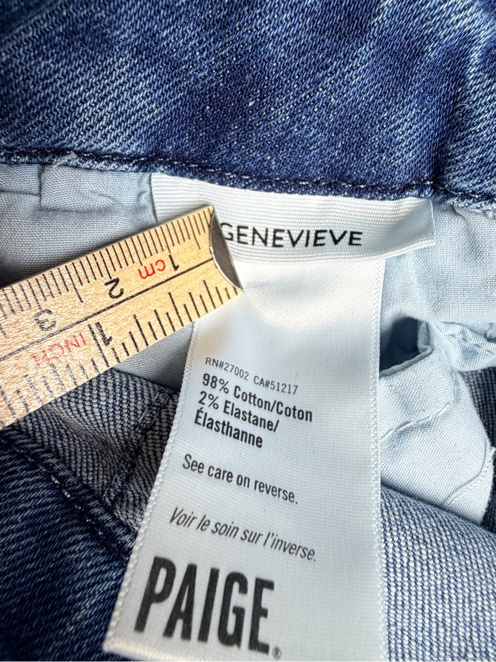 Paige Genevieve Size 26 Belted Wide Leg Jeans Medium Wash Stretch Denim - Picture 6 of 9